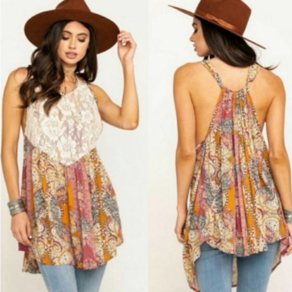 Free People count me in trapeze tunic XS (fits Med/LG)